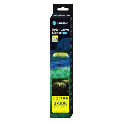 Aigostar - Lámpara solar LED decorativa LED/0,03W/1,2V 70cm 2700K IP44