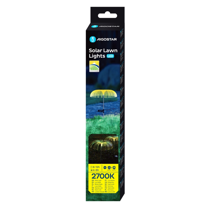 Aigostar - Lámpara solar LED decorativa LED/0,03W/1,2V 70cm 2700K IP44