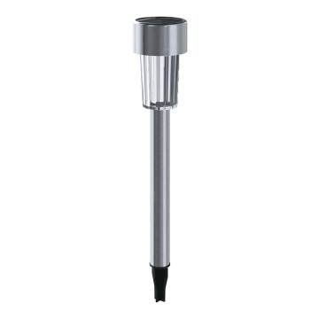 Aigostar - Lámpara solar LED LED/0,006W/1,2V 29,5 cm 40 mAh cromo mate 6500K IP44