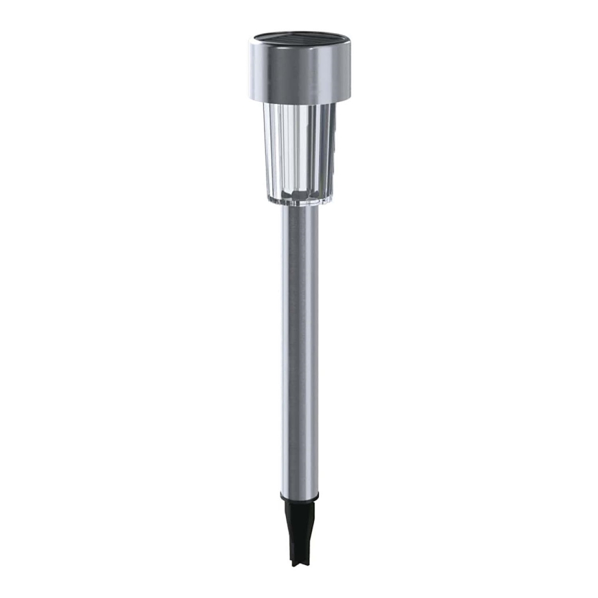 Aigostar - Lámpara solar LED LED/0,006W/1,2V 29,5 cm 40 mAh cromo mate 6500K IP44