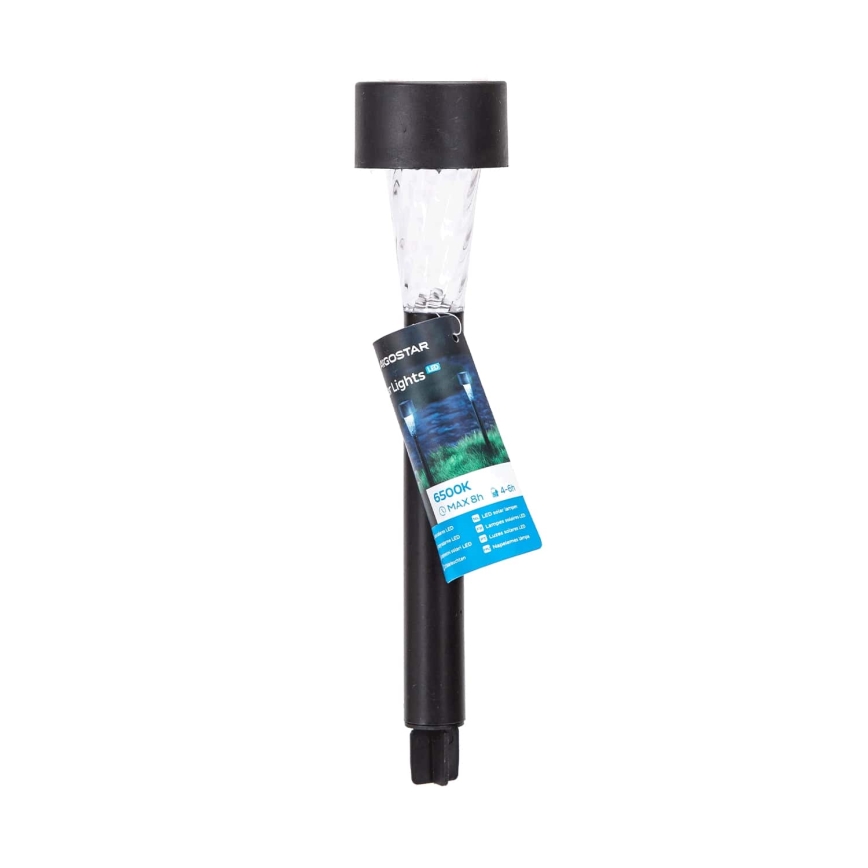 Aigostar - Lámpara solar LED LED/0,006W/1,2V 40 mAh 29,5 cm negro 6500K IP44