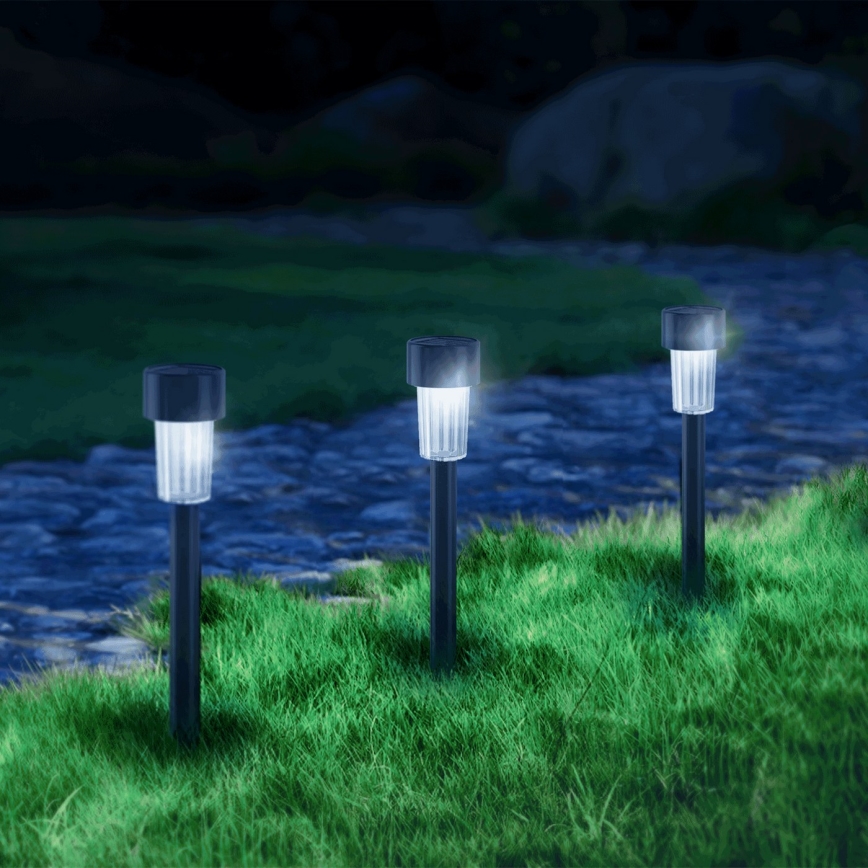 Aigostar - Lámpara solar LED con sensor crepuscular LED/0,006W/1,2V 40 mAh 29,5 cm negro 6500K IP44