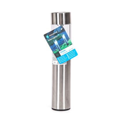 Aigostar - Lámpara solar LED LED/0,006W/1,2V 31,5 cm cromo mate 6500K IP44