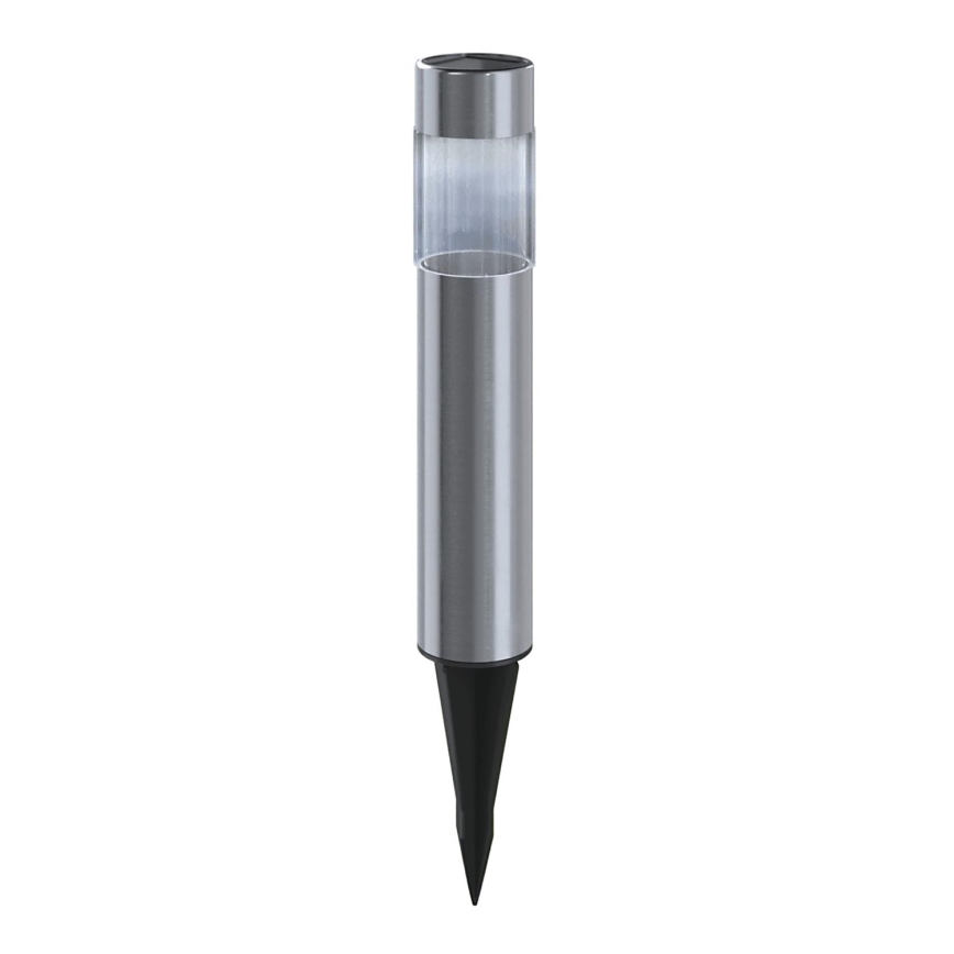 Aigostar - Lámpara solar LED LED/0,006W/1,2V 31,5 cm cromo mate 6500K IP44