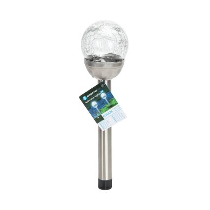 Aigostar - Lámpara solar LED LED/0,006W/1,2V 37,8cm cromo mate 6500K IP44
