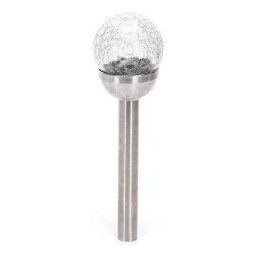 Aigostar - Lámpara solar LED LED/0,006W/1,2V 37,8cm cromo mate 6500K IP44