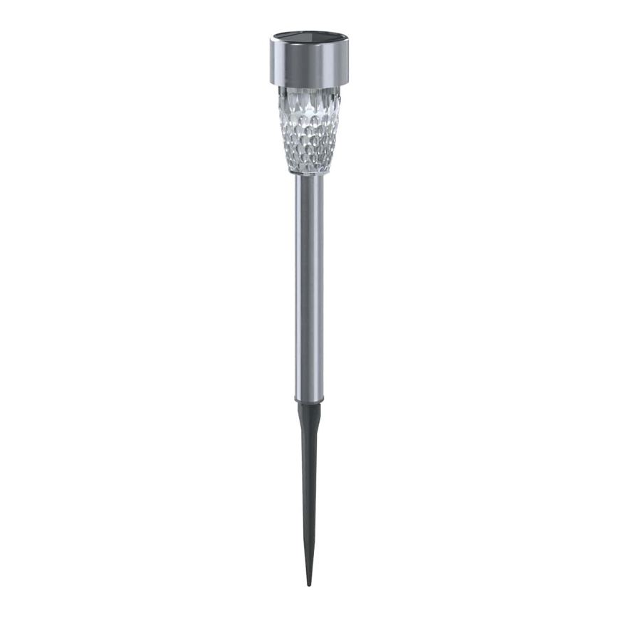 Aigostar - Lámpara solar LED LED/0,006W/1,2V 40 mAh 29,7 cm cromo mate 6500K IP44