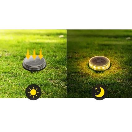 Aigostar - Lámpara solar LED LED/0,6W/5,5V 24,5 cm 3200K IP66 negro