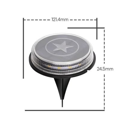 Aigostar - Lámpara solar LED LED/0,6W/5,5V 24,5 cm 3200K IP66 negro