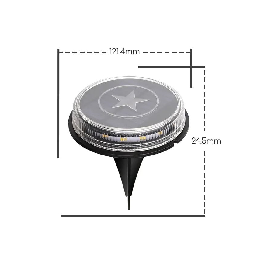 Aigostar - Lámpara solar LED LED/0,6W/5,5V 24,5 cm 500 mAh 3200K IP66 negro