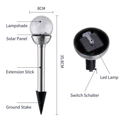 Aigostar - Lámpara solar LED RGB LED/0,08W/2V IP44 200 mAh