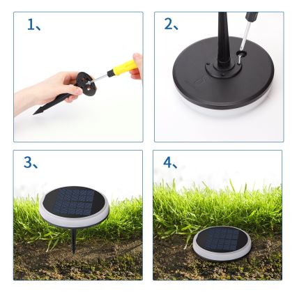 Aigostar - Lámpara solar LED RGB LED/0,6W/3,7V IP65