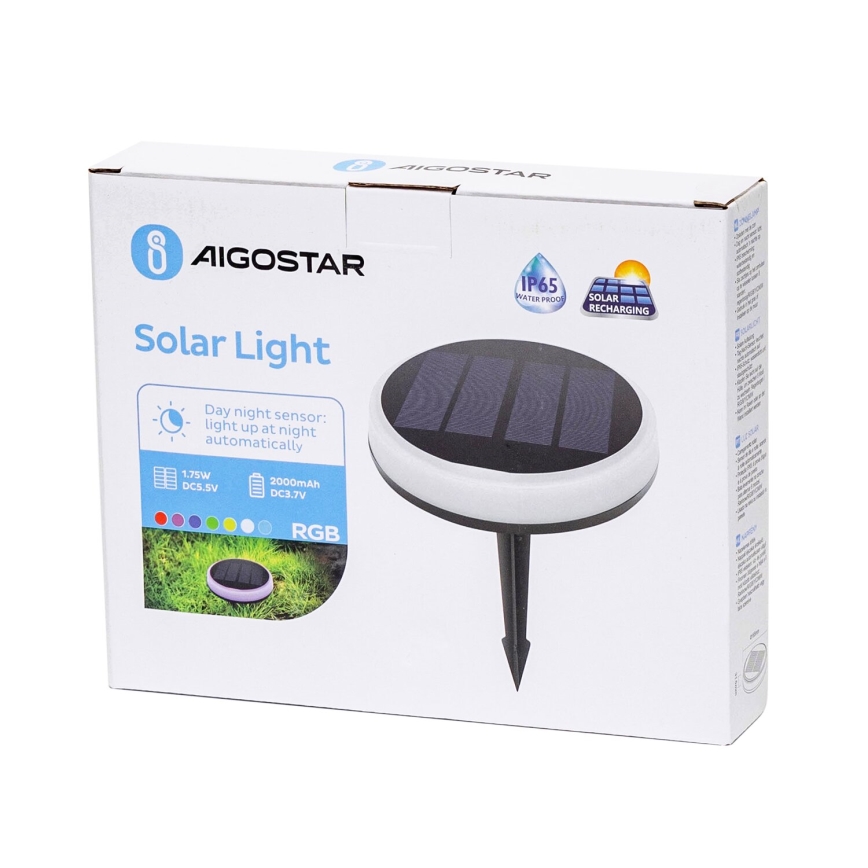 Aigostar - Lámpara solar LED RGB LED/0,6W/3,7V IP65