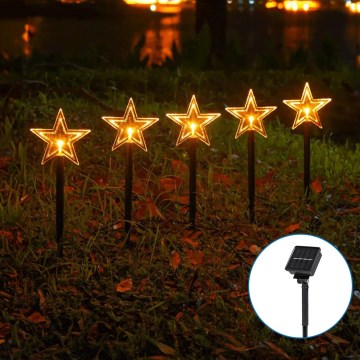 Aigostar - Lámpara solar navideña LED LED/0,054W/1,2V 1m IP65 blanco cálido