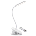 Aigostar - LED Lámpara de mesa recargable con dimmer con clip LED/2,5W/5V blanco