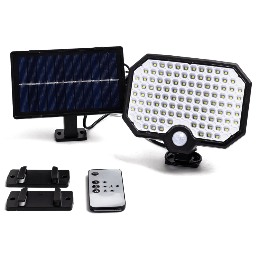 Aigostar - LED Lámpara solar con sensor de movimiento LED/2,4W/3,7V IP65