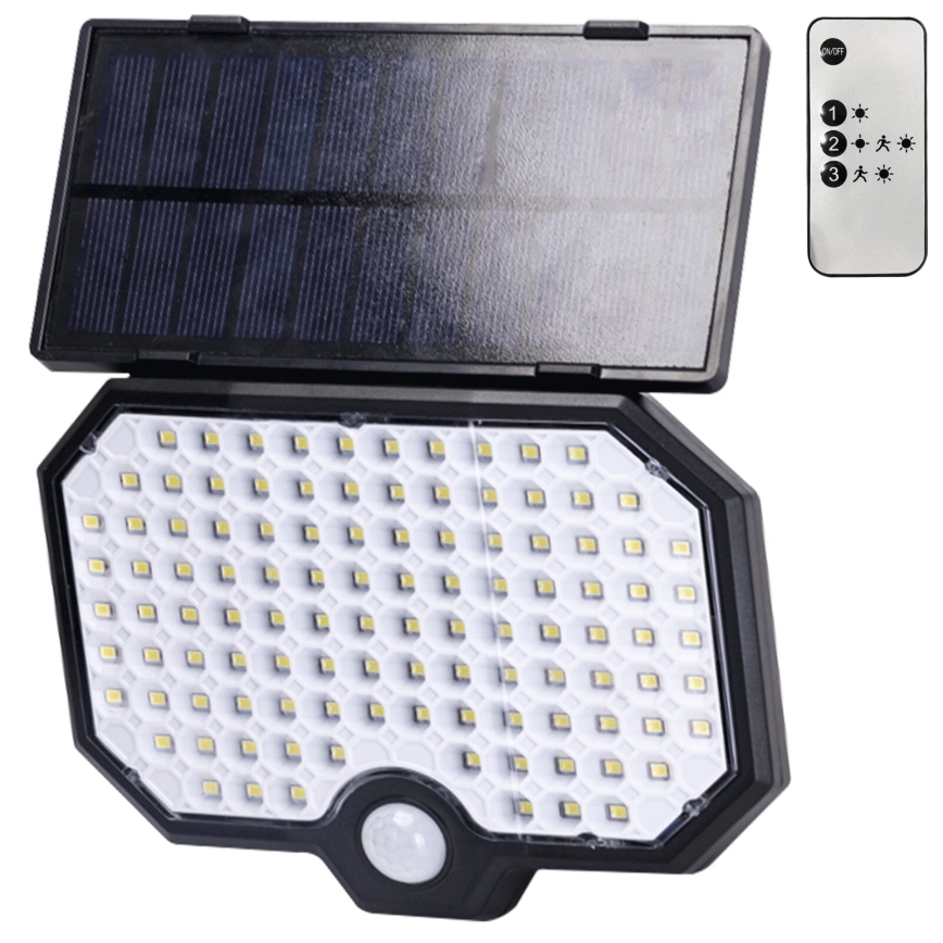 Aigostar - LED Lámpara solar con sensor de movimiento LED/2,4W/3,7V IP65
