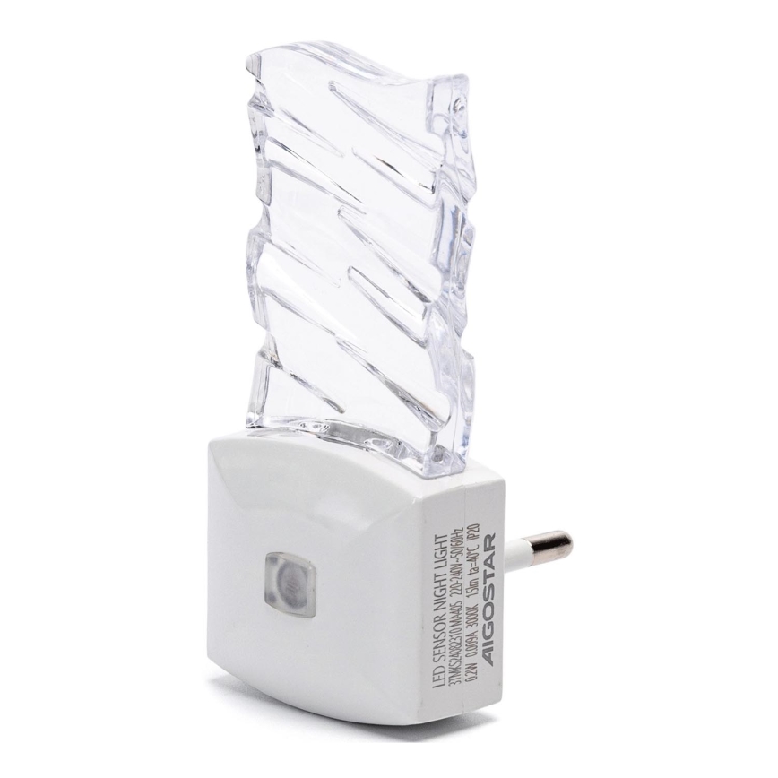 Aigostar - LED Luz nocturna con sensor crepuscular LED/0,2W/230V 3000K