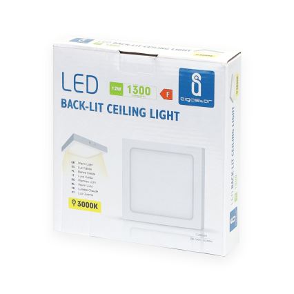 Aigostar - LED Plafón LED/12W/230V 17,3x17,3 cm 3000K blanco
