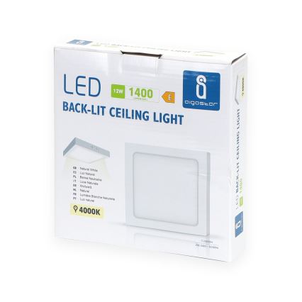 Aigostar - LED Plafón LED/12W/230V 17,3x17,3 cm 4000K blanco