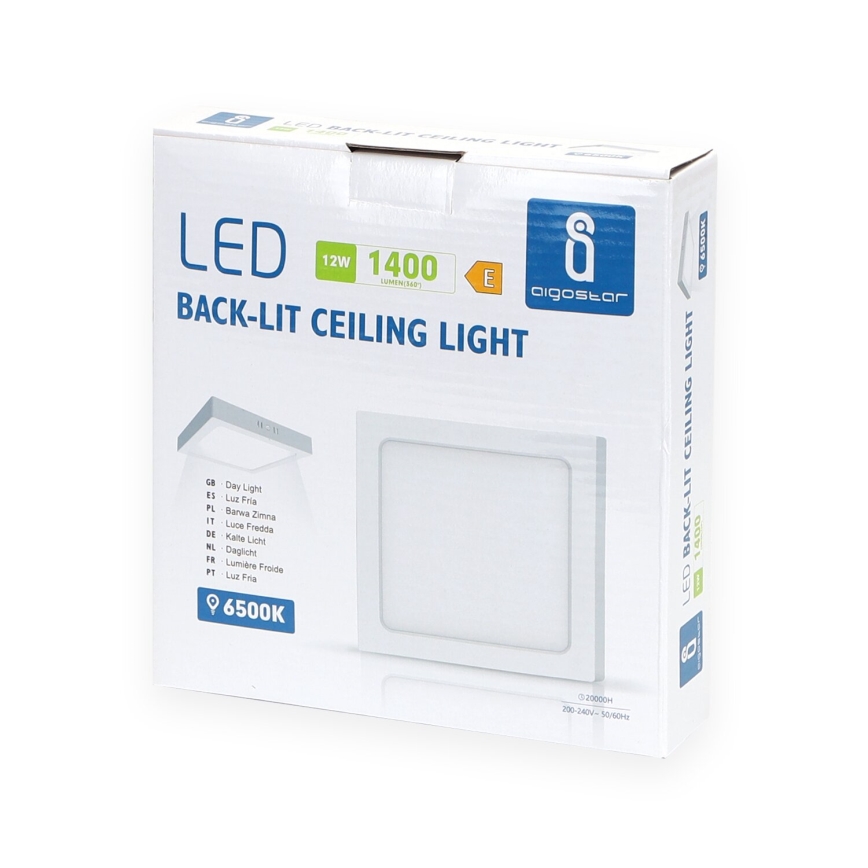 Aigostar - LED Plafón LED/12W/230V 17,3x17,3 cm 6500K blanco
