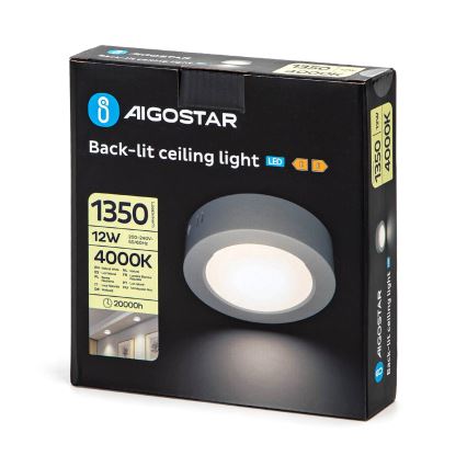 Aigostar - LED Plafón LED/12W/230V diá. 17,4 cm 4000K blanco