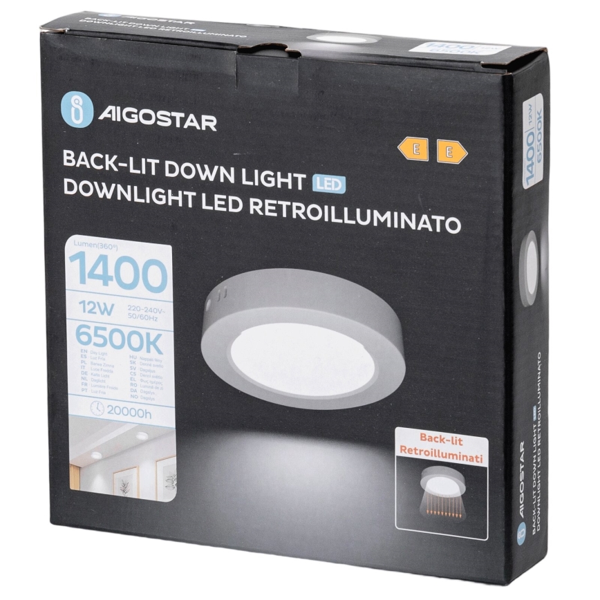 Aigostar - LED Plafón LED/12W/230V diá. 17,4 cm 6500K blanco
