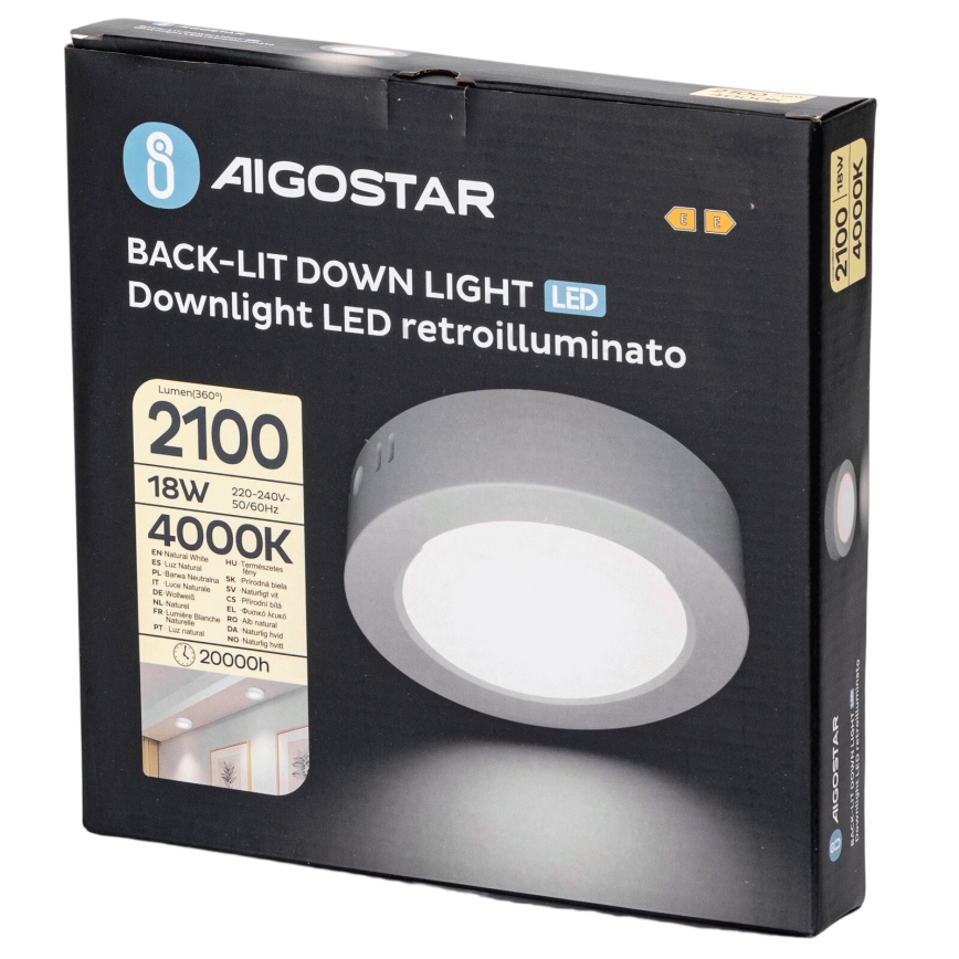 Aigostar - LED Plafón LED/18W/230V diá. 22,6 cm 4000K blanco