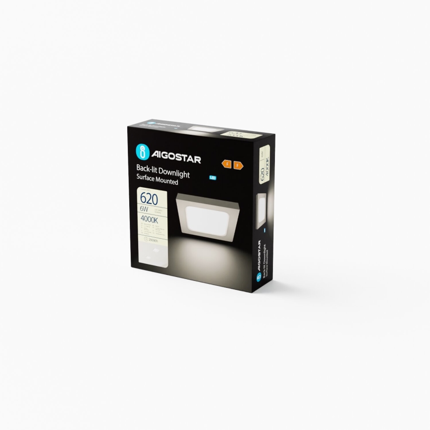 Aigostar - LED Plafón LED/6W/230V 12,2x12,2 cm 4000K blanco