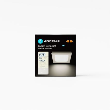 Aigostar - LED Plafón LED/6W/230V 12,2x12,2 cm 4000K blanco