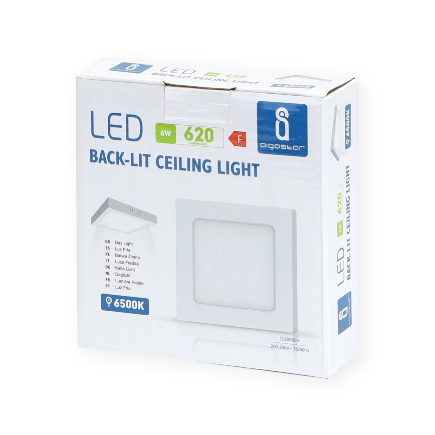Aigostar - LED Plafón LED/6W/230V 12,2x12,2 cm 6500K blanco