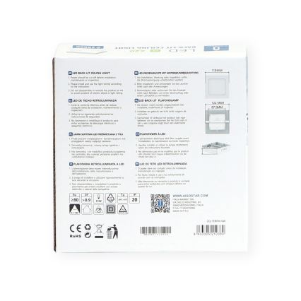 Aigostar - LED Plafón LED/6W/230V 12,2x12,2 cm 6500K blanco