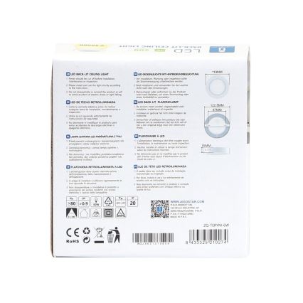 Aigostar - LED Plafón LED/6W/230V diá. 12,3 cm 3000K blanco