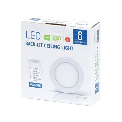 Aigostar - LED Plafón LED/6W/230V diá. 12,3 cm 3000K blanco