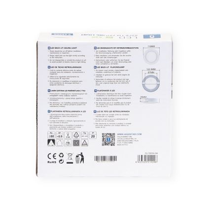 Aigostar - LED Plafón LED/6W/230V diá. 12,3 cm 3000K blanco