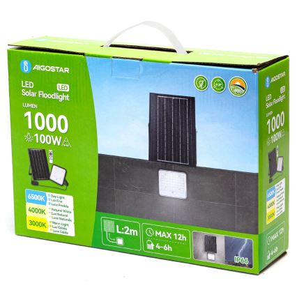 Aigostar - LED Proyector solar regulable LED/100W/3,4V IP66 + control remoto