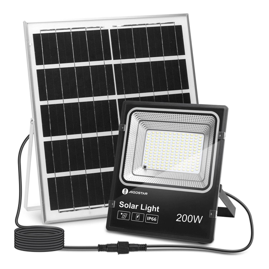 Aigostar - LED Proyector solar regulable LED/200W/3,2V IP66 + control remoto