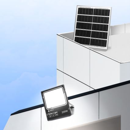 Aigostar - LED Proyector solar regulable LED/200W/3,2V IP66 + control remoto