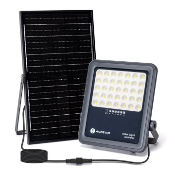 Aigostar - LED Proyector solar regulable LED/200W/3,4V IP65 + control remoto