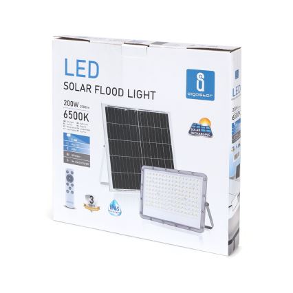 Aigostar - LED Proyector solar regulable LED/200W/3,4V IP65 + control remoto