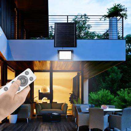 Aigostar - LED Proyector solar regulable LED/300W/3,4V IP65 + control remoto