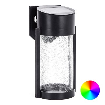 Aigostar - LED RGB Aplique solar LED/2W/1,2V negro IP44