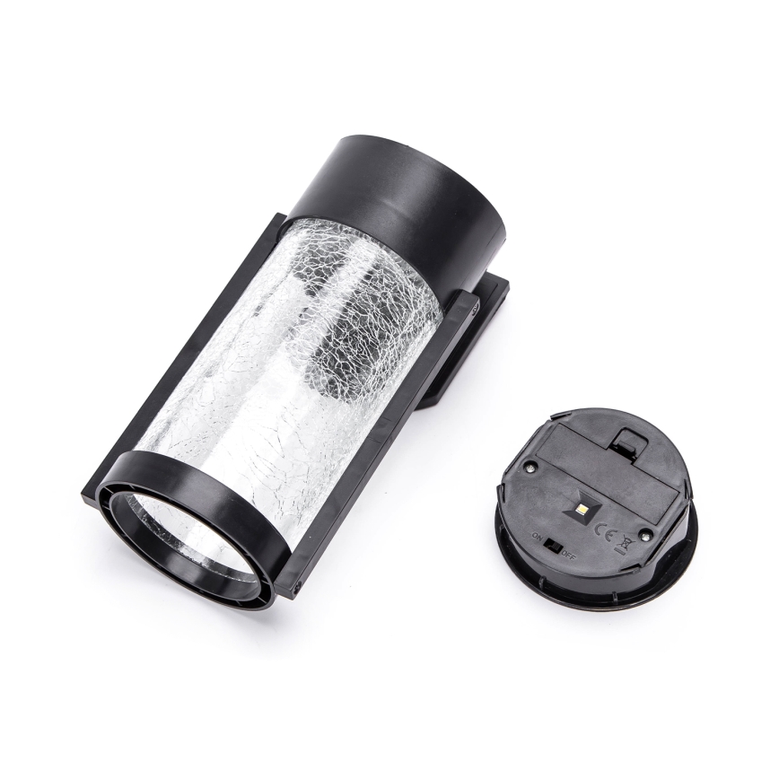 Aigostar - LED RGB Aplique solar LED/2W/1,2V negro IP44