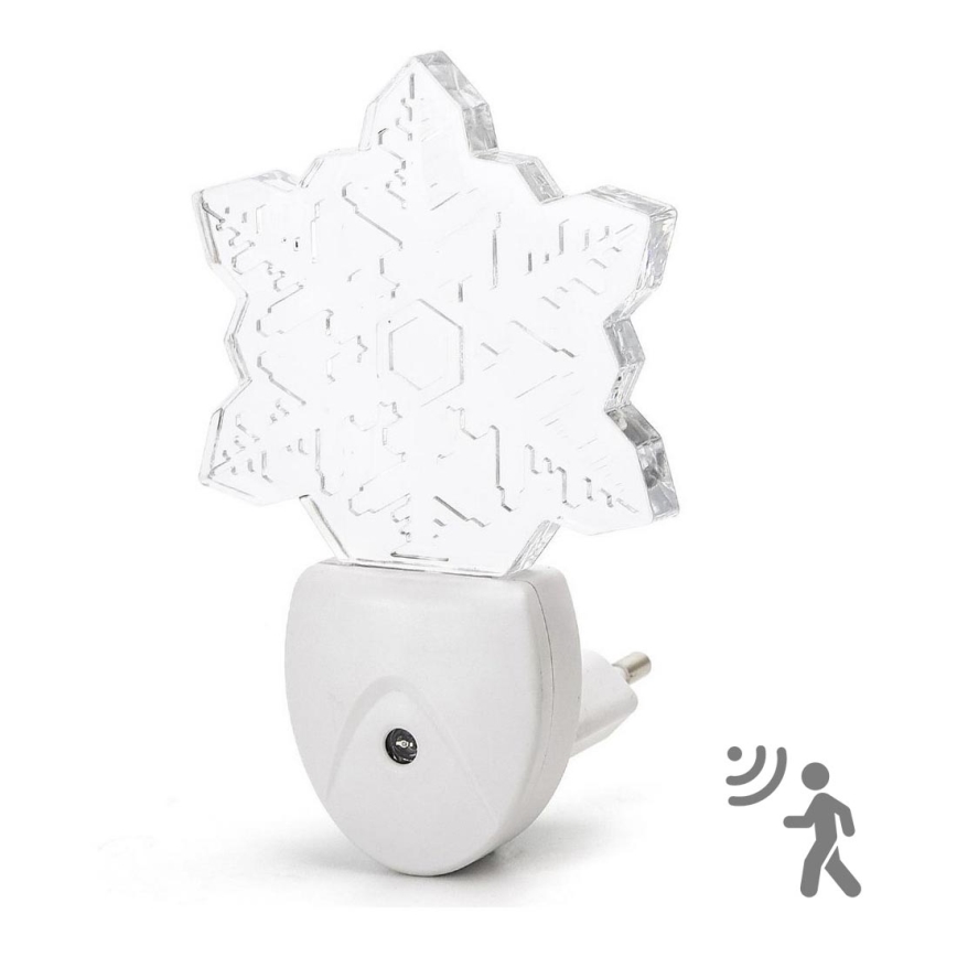 Aigostar - LED RGB Luz nocturna con sensor crepuscular LED/0,5W/230V copo de nieve