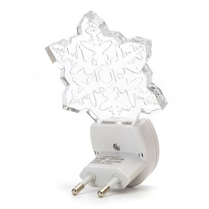 Aigostar - LED RGB Luz nocturna con sensor crepuscular LED/0,5W/230V copo de nieve