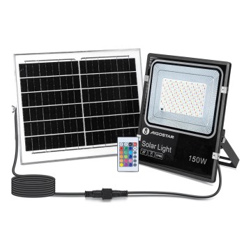 Aigostar - LED RGB Proyector solar regulable LED/150W/3,2V IP66 + control remoto