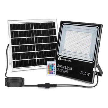 Aigostar - LED RGB Proyector solar regulable LED/200W/3,2V IP66 + control remoto