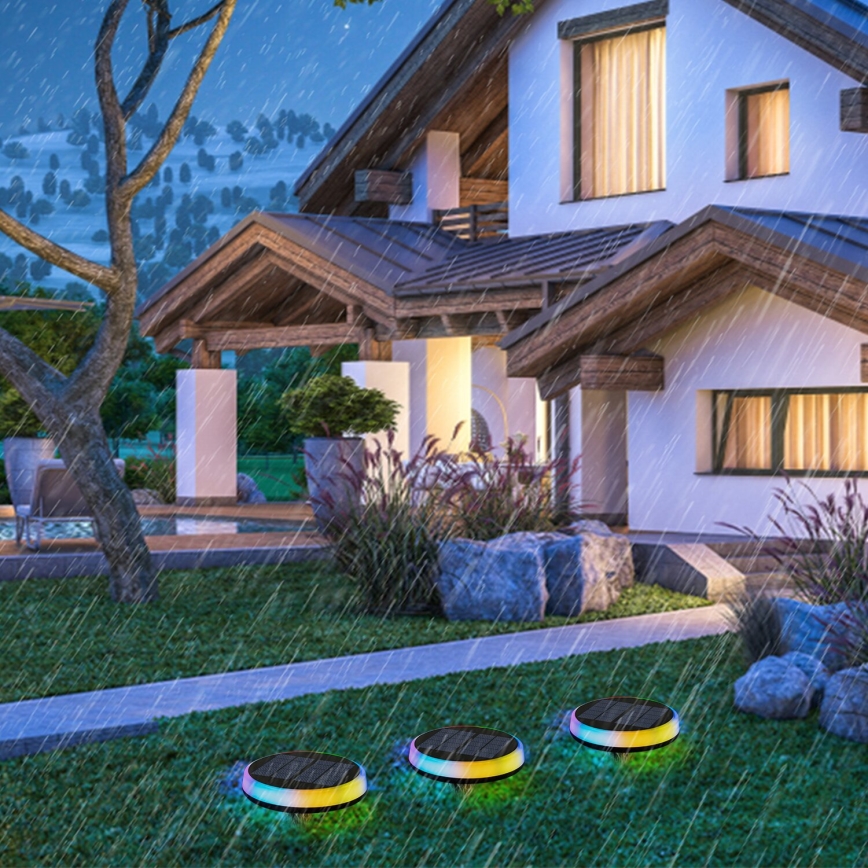 Aigostar - LED RGBIC Lámpara solar LED/0,6W/3,7V IP65 2000 mAh