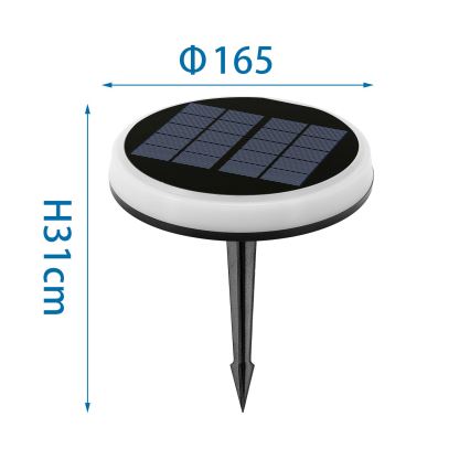Aigostar - LED RGBIC Lámpara solar LED/0,6W/3,7V IP65 2000 mAh