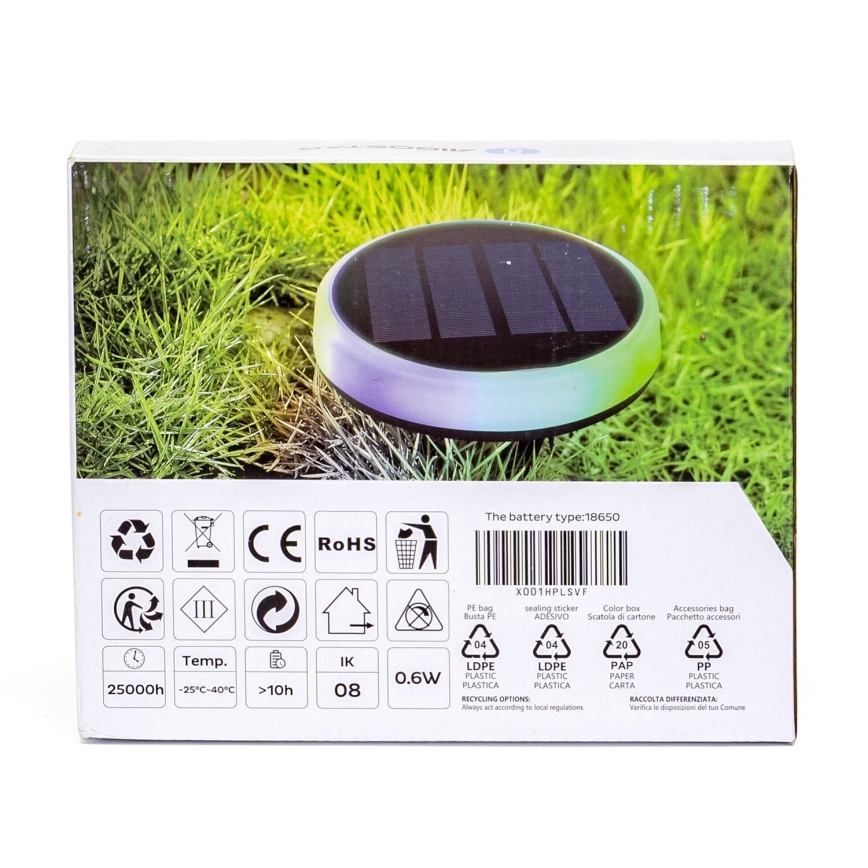 Aigostar - LED RGBIC Lámpara solar LED/0,6W/3,7V IP65 2000 mAh